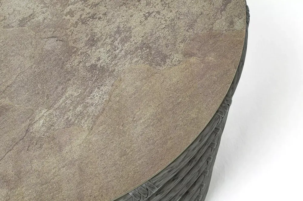 "Валенсия" журнальный столик из искусственного ротанга, цвет серый