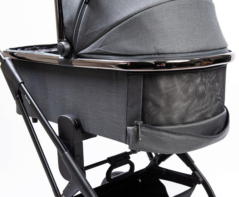 Детская коляска Peppy Tecla 3 в 1 с автокреслом Rise Shadow Antrazit Chrome Edition (Графитовый)