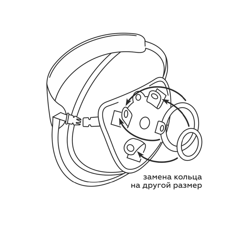 Страпон с двумя насадками UNI strap 8 Black belt champion 531503ru