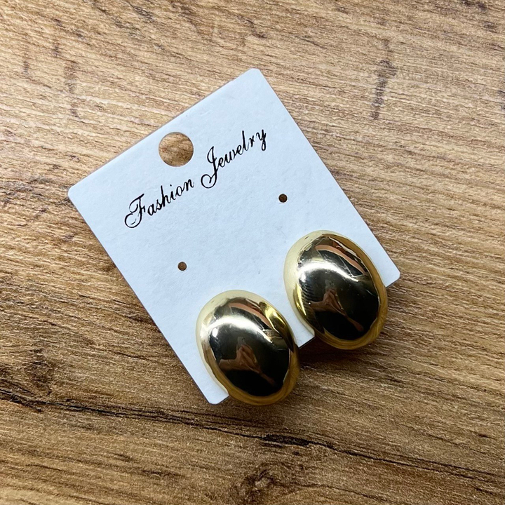 Клипсы Пластина овал металл золотистый