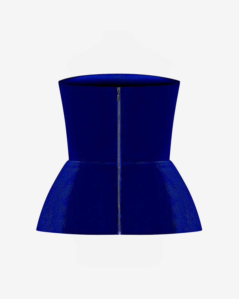 Топ корсетный из бархата с баской