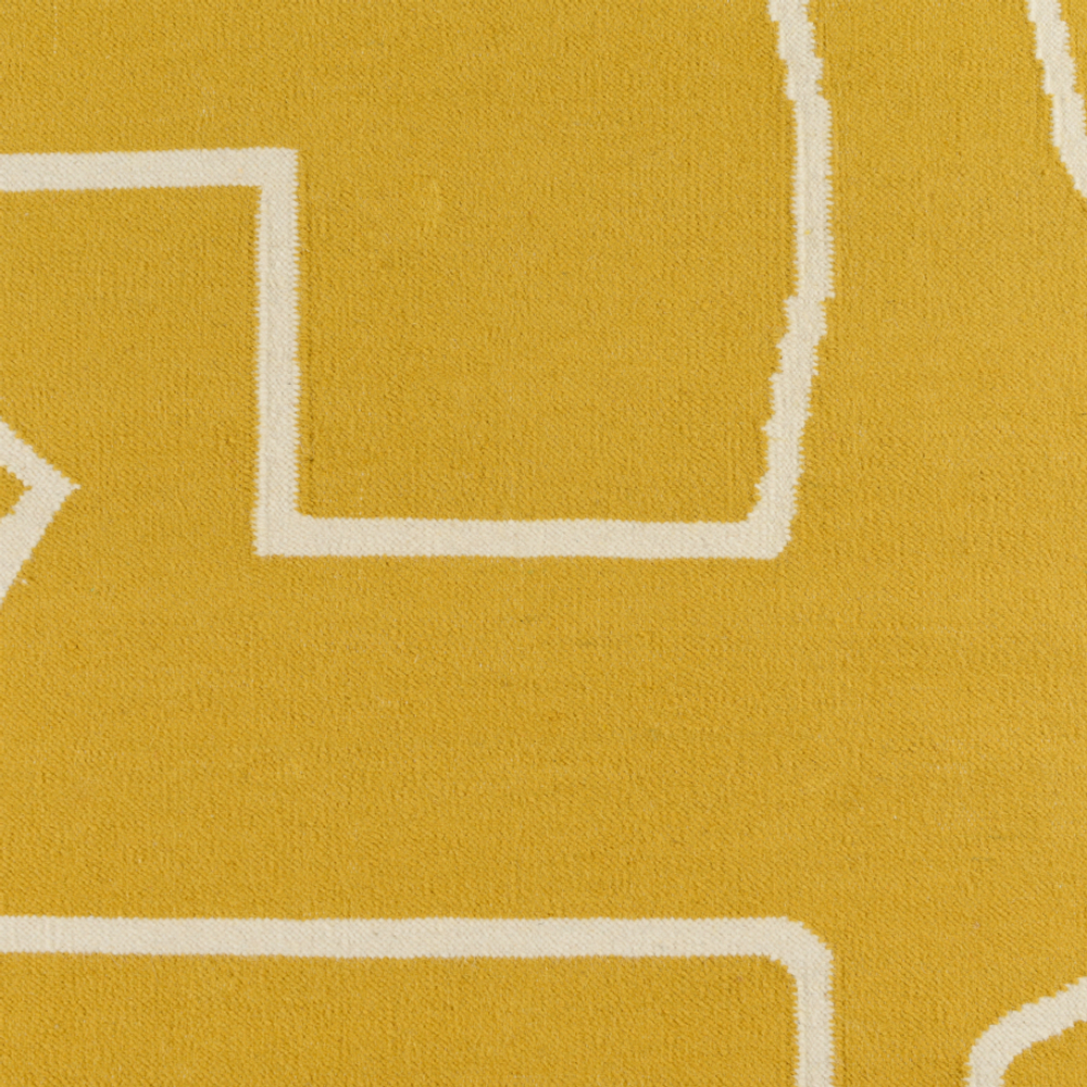 Ковер ручной работы из шерсти и хлопка poetry and steps горчичного цвета, 160х230 см