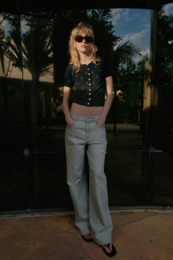 ZARA КАРДИГАН С КОРОТКИМИ РУКАВАМИ И ЗВЕЗДАМИ, ЧЕРНЫЙ