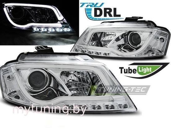 Передние фары chrome tube light tru drl для Audi A3