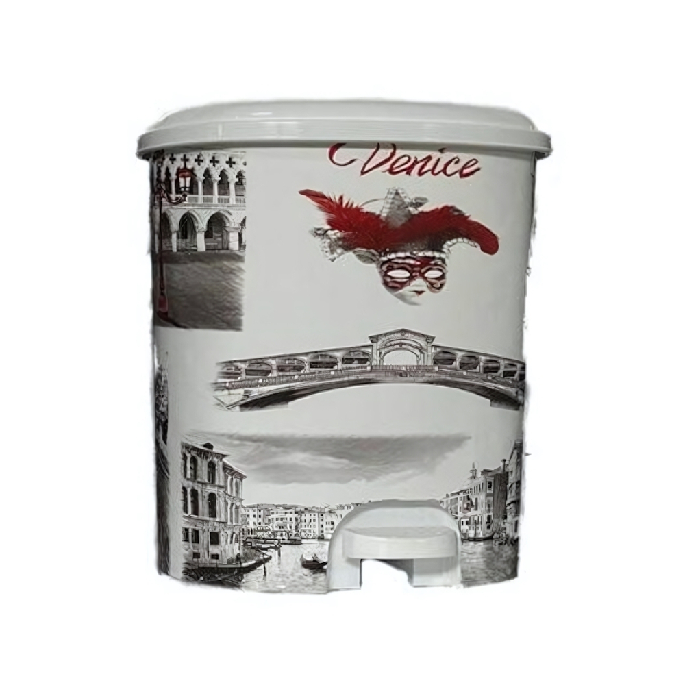 Ведро для мусора с педалью "Венеция", 12л белый