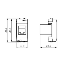 Телефонная розетка RJ12 DKC серия Brava 76120B