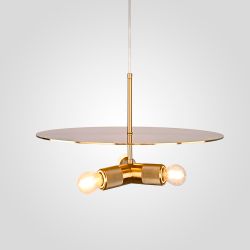 Люстра Rh Utilitaire Disk Triple Pendant Brass By Imperiumloft