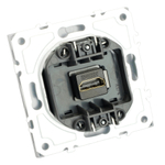 Розетка HDMI 2.0 Type A (механизм), STEKKER, серия Эмили, RST00-5118-01, белый фарфор, soft touch 50163