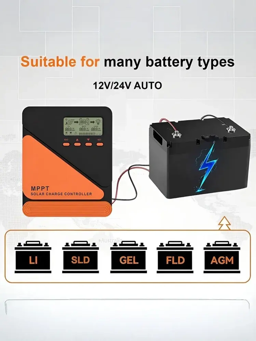 Контроллер заряда MPPT SCC 2024 (12V/24V - 20A - 50V - 240W/480W)