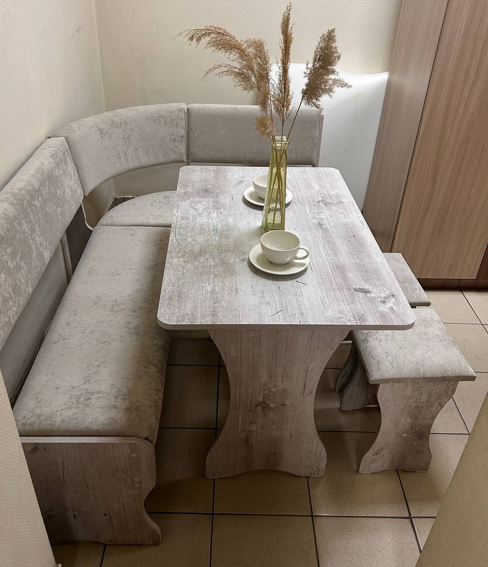 Кухонный уголок "Миссия V" (финдус/велюр светло-серый)