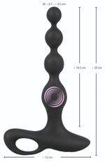 Черная анальная цепочка с вибрацией Rechargeable Anal Beads - 20 см. (Цвет: черный)