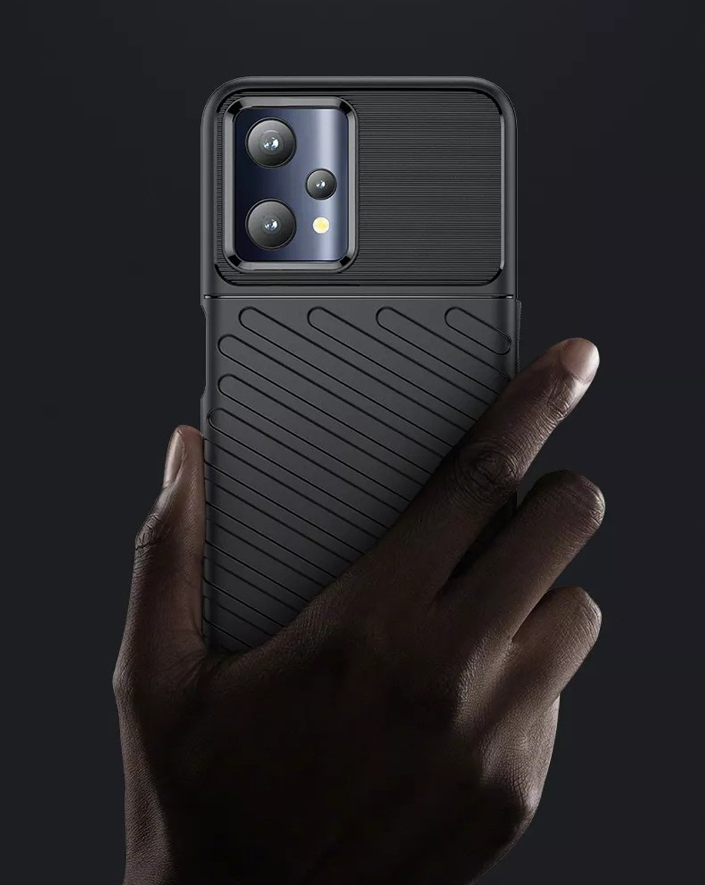 Усиленный чехол с рельефной фактурой для Realme 9 4G и Realme 9 Pro+ Плюс, мягкий отклик кнопок, серия Onyx от Caseport