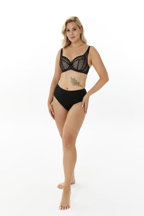 Бюстгальтер Zebra мягкая чаша на каркасах (черный/обж.миндаль)