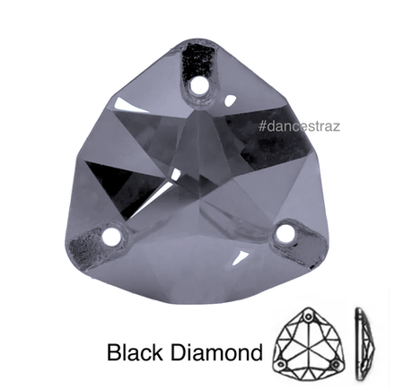Стразы пришивные, Fat Triangle, Black Diamond, 215, 17mm, (72 ea/pkg), 5A+, (F2)