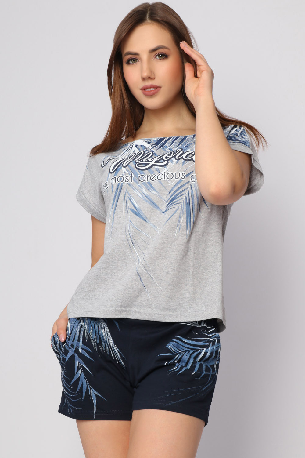 [m]Пижама женская "МАЙОРКА" футб+шорты КЖ 0162