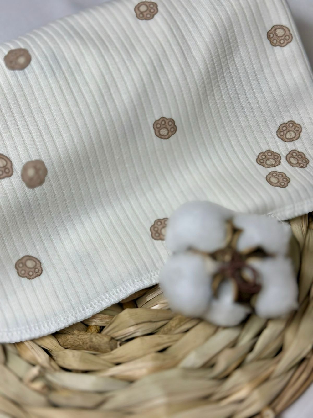 Пеленка в рубчик Лапки 85*130