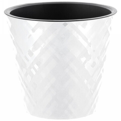 Горшок для цветов пластиковый 3,3л d-19см «Manhattan» c дренажной вставкой, белоснежный жасмин