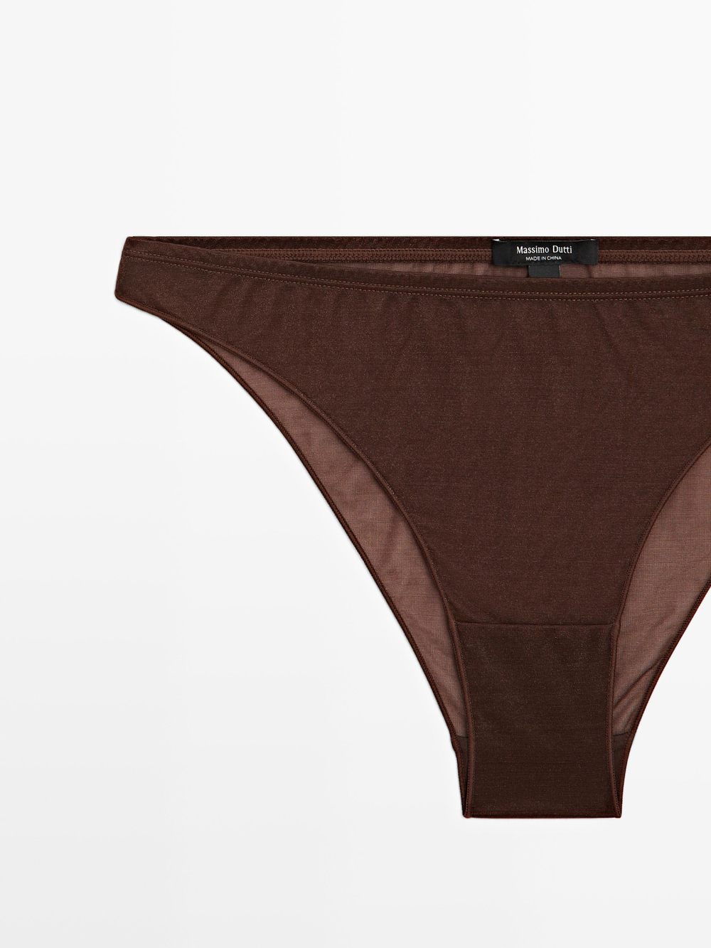 Massimo Dutti Трусы из полупрозрачной ткани с металлизированной отделкой, коричневый