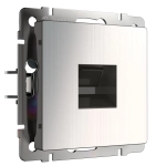 Розетка Ethernet RJ-45 (никель глянцевый рифленый) W1181002