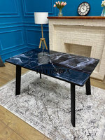 Кухонный раздвижной стол "Гранд", чёрный мрамор