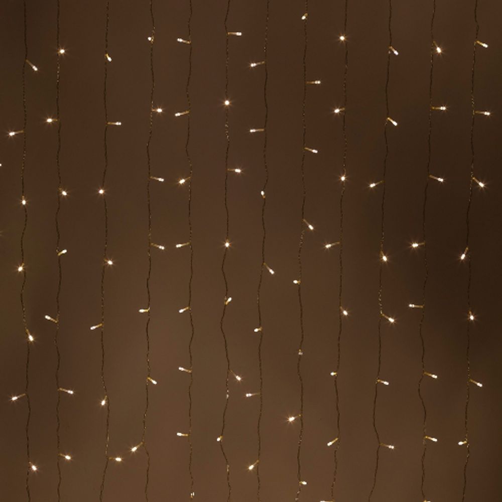 Светодиодная новогодняя гирлянда ЭРА ЕNIG - 320W Занавес 8 режимов 3*2 м теплый белый 320 LED IP20 220 V