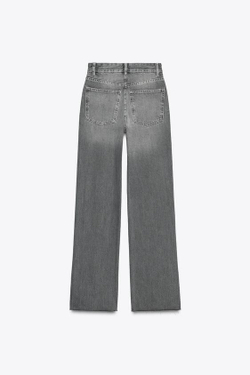 ZARA ДЖИНСЫ TRF WIDE-LEG С ВЫСОКОЙ ПОСАДКОЙ FULL LENGTH, АНТРАЦИТОВО-СЕРЫЙ