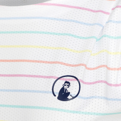 Женская теннисная майка Quiet Please Rainbow Poach Stripe Tank Top Women - White, Multicoloured