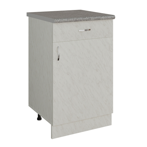 Стол разделочный 50 белый мрамор (1 ящик), столешница гранит пёстрый