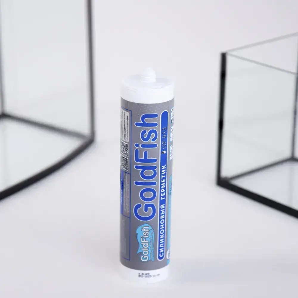 Герметик силиконовый, аквариумный ГОЛД ФИШ водонепроницаемый, для изготовления и ремонта аквариумов, чёрный 300 мл