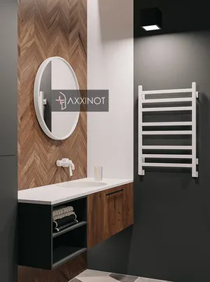 Axxinot V 30 - водяной дизайн полотенцесушитель с квадратным и прямоугольным профилем из нержавеющей стали