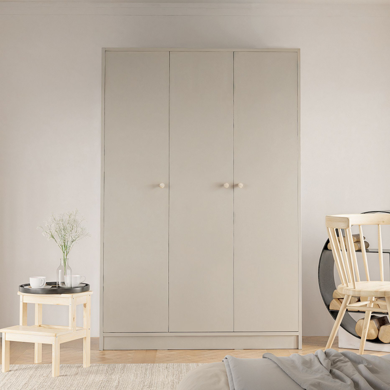 Шкаф для одежды, 117х55х175, Марм, распашной, в прихожую, со штангой и полкой, серый, Dipriz