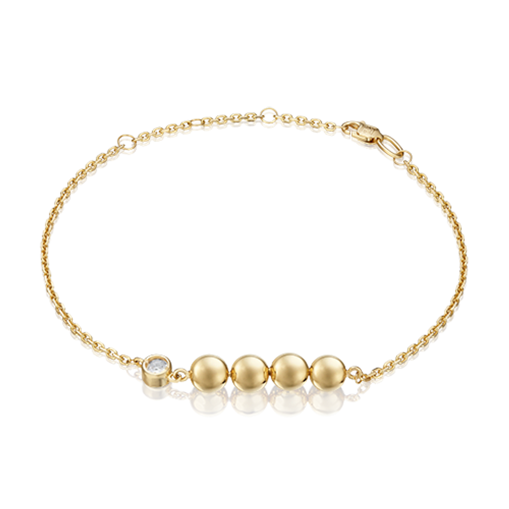 Браслет «Дуэт форм» из лимонного золота c натуральным топазом white Артикул: 05-0700-00-201-1130