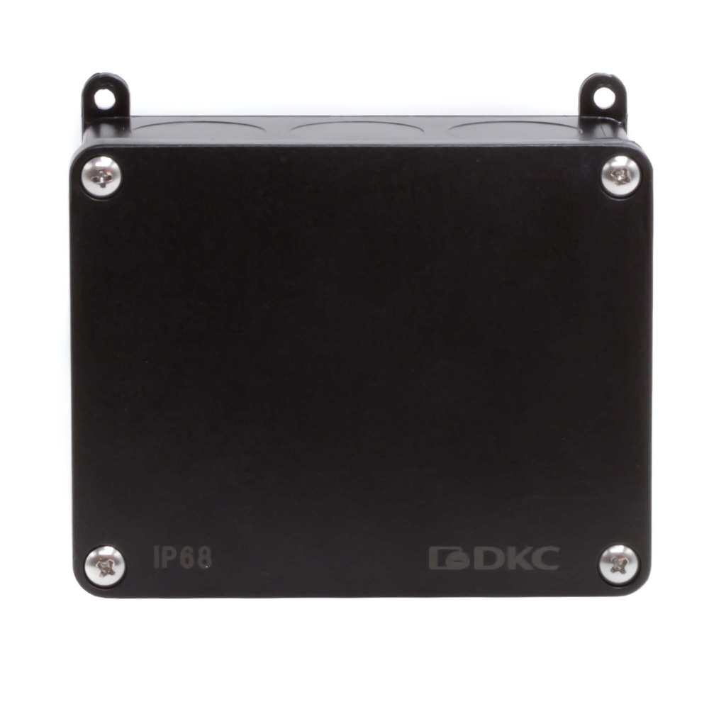 Коробка индустриальная 115х110х46 мм, IP68 с гладкими стенками, черная