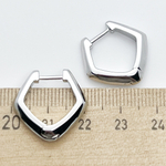 Ювелирные швензы Конго с родиевым покрытием, размер 21*20 мм, цена за пару