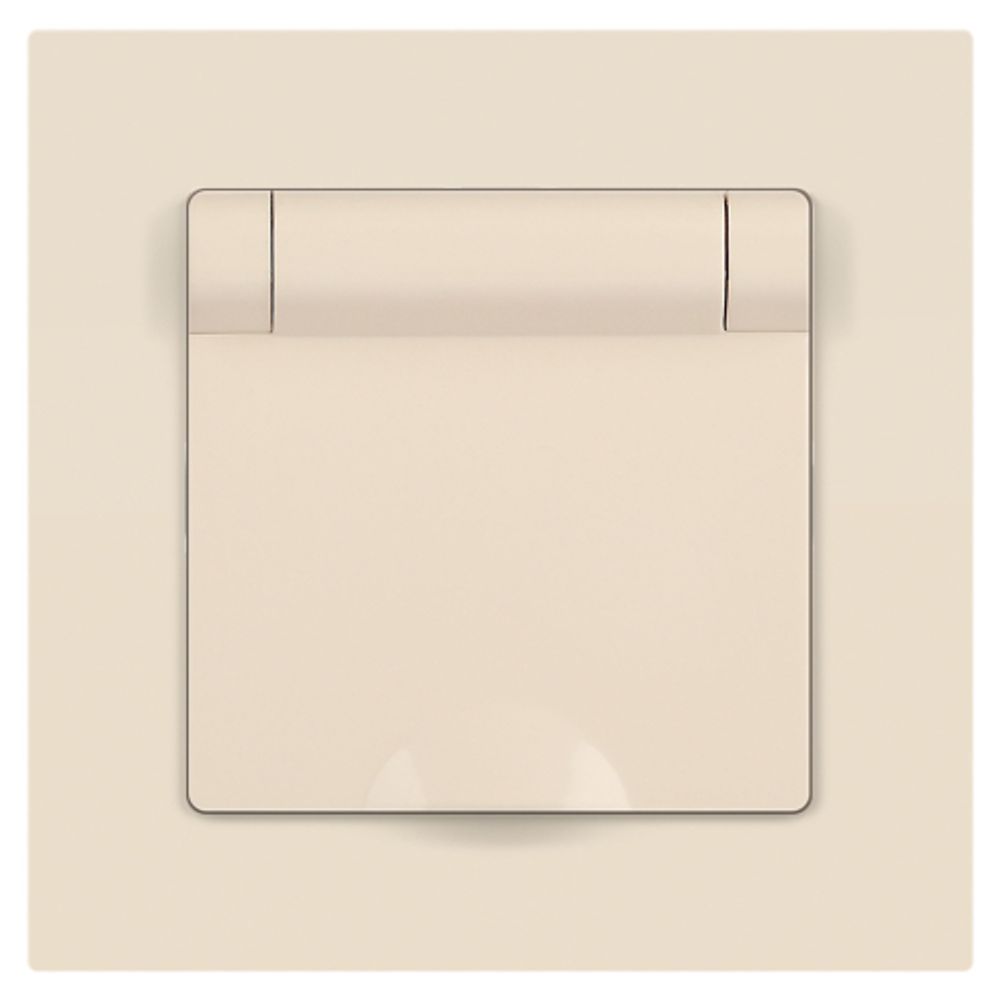 Розетка Intro Accent 6-203-02 2P+E Schuko с крышкой 16А-250В IP20 СУ AL/CU слоновая кость