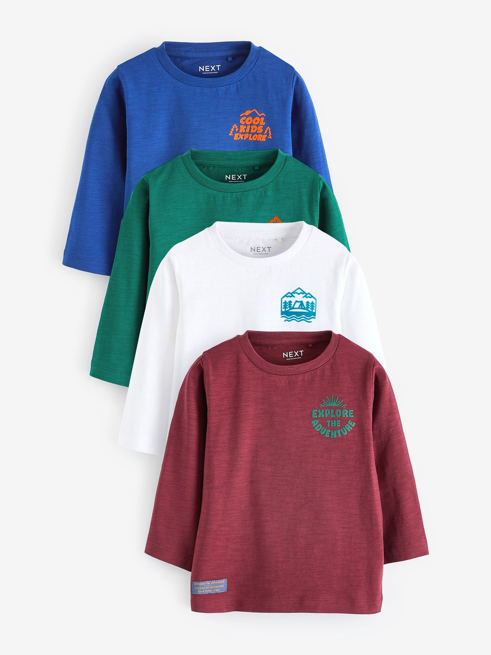 Лонгслив для мальчика Next N96-335, 3 шт., Синий, Зеленый, Белый