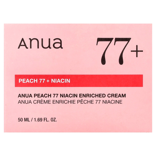 Anua, крем с 77% персиковой воды и ниацином, 50 мл (1,69 жидк. унции)