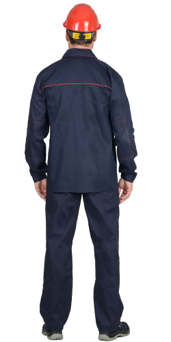 Костюм "Импульс": куртка, брюки синий с красным кантом пл. 210 г/кв.м