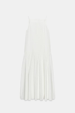 ZARA ПЛАТЬЕ СО СКЛАДКАМИ — ZW COLLECTION, БЕЛЫЙ
