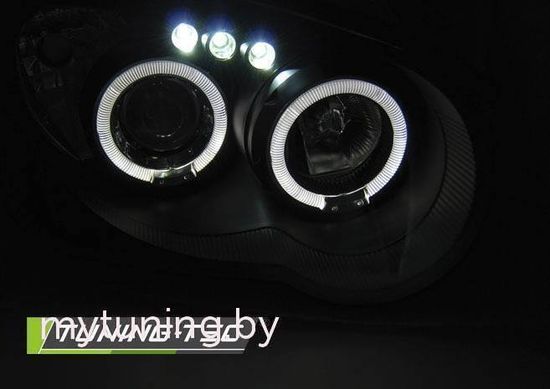 Передние фары angel eyes black для Subaru Impreza II GD 03-05