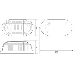 Светильник ЭРА НБП 04-60-002 Акватермо алюминий/стекло решетка IP54 E27 max 60Вт 212х105 овал черный термостойкий