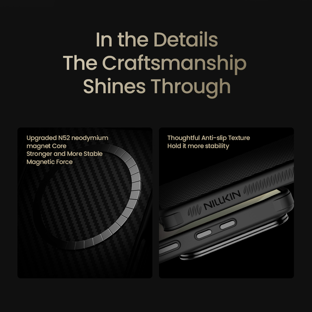 Чехол из карбона с MagSafe для Samsung Galaxy S25 Ultra, серия CarboProp Magnetic (версия с прозрачной крышкой) от Nillkin