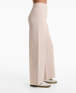 OYSHO Широкие прямые брюки из пике-трикотажа, светло-бежевый