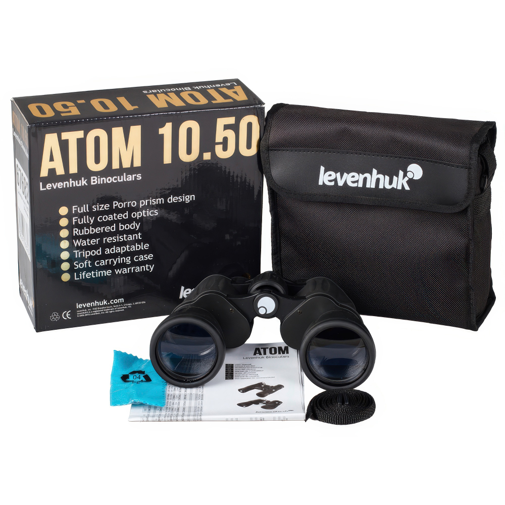 Бинокль Levenhuk Atom 10x50 - Комплект поставки