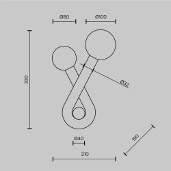 Светильник настенный Maytoni   MOD476WL-02B