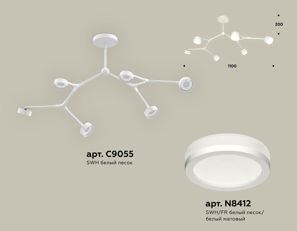 Ambrella Комплект подвесного поворотного светильника с акрилом TECHNO Подвесные XB9055200