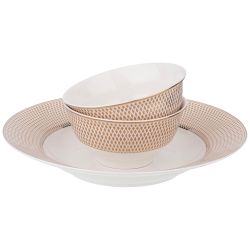 СТОЛОВЫЙ СЕРВИЗ LEFARD "RADIAL GOLD" НА 6 ПЕР. 23 ПР. (КОР=1НАБ.)