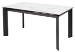 Стол М-City DISAUR Кремона (Cremona) 140 Белый мрамор Глянц (High Gloss Statuario), керамика, Черный