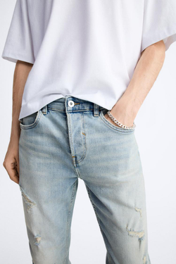 ZARA ДЖИНСЫ SKINNY FIT, ГОЛУБОЙ