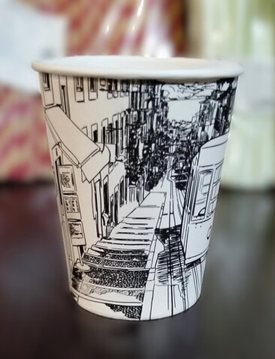 Стакан бумажный 250/290 ГН Города черно/белые (50/1000) ВИРИДО